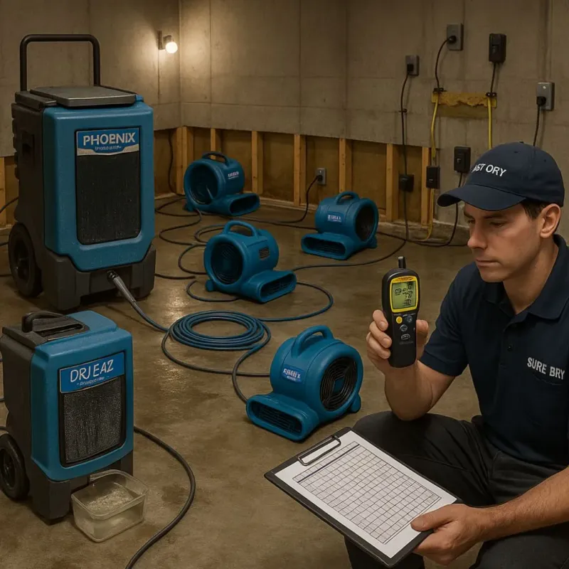 Structural Drying and Dehumidification process in Vashon, WA